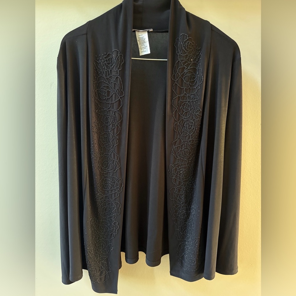 Women’s black Bleeker and McDougal beaded Cardigan size small
